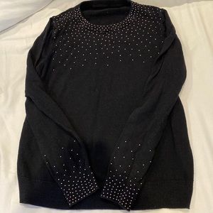 Black shirt (warm sweater material) with gems! Good condition!
